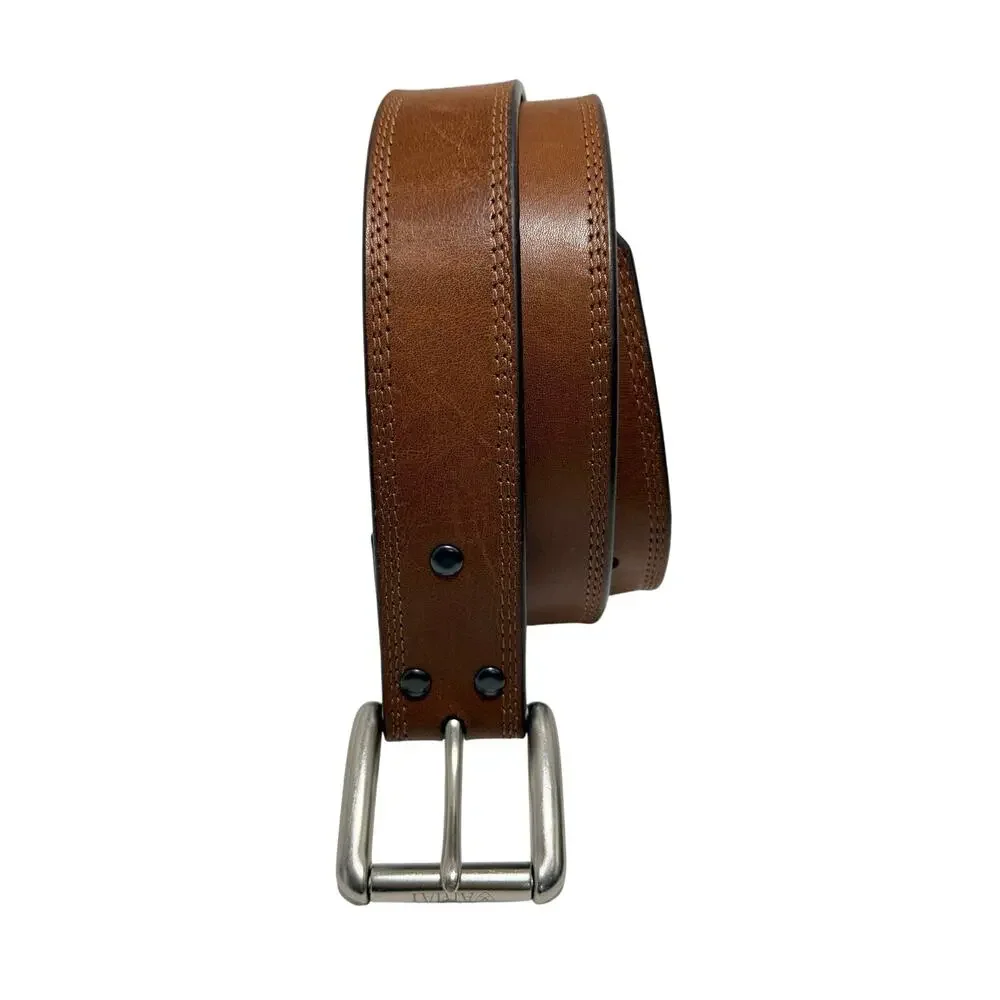 Ariat Brown Leather Men's Belt with Silver Buckle